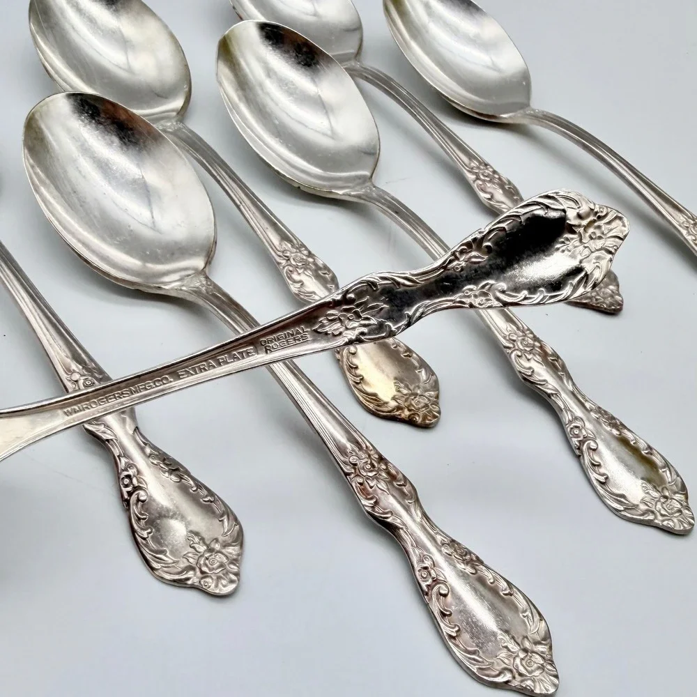 7 Wm Rogers Mfg Co Grand Elegance Silverplate Floral Ornate Flatware